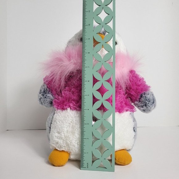 Aurora Plush Penguin Pom Pom Jewel Stuffed Animal Pink Winter Coat 2017 - Picture 8 of 16